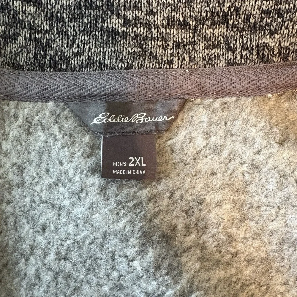 NEW Eddie Bauer Radiator Fleece‎ Mens Size 2XL Grey 1/4 Zip Sweater Pullover